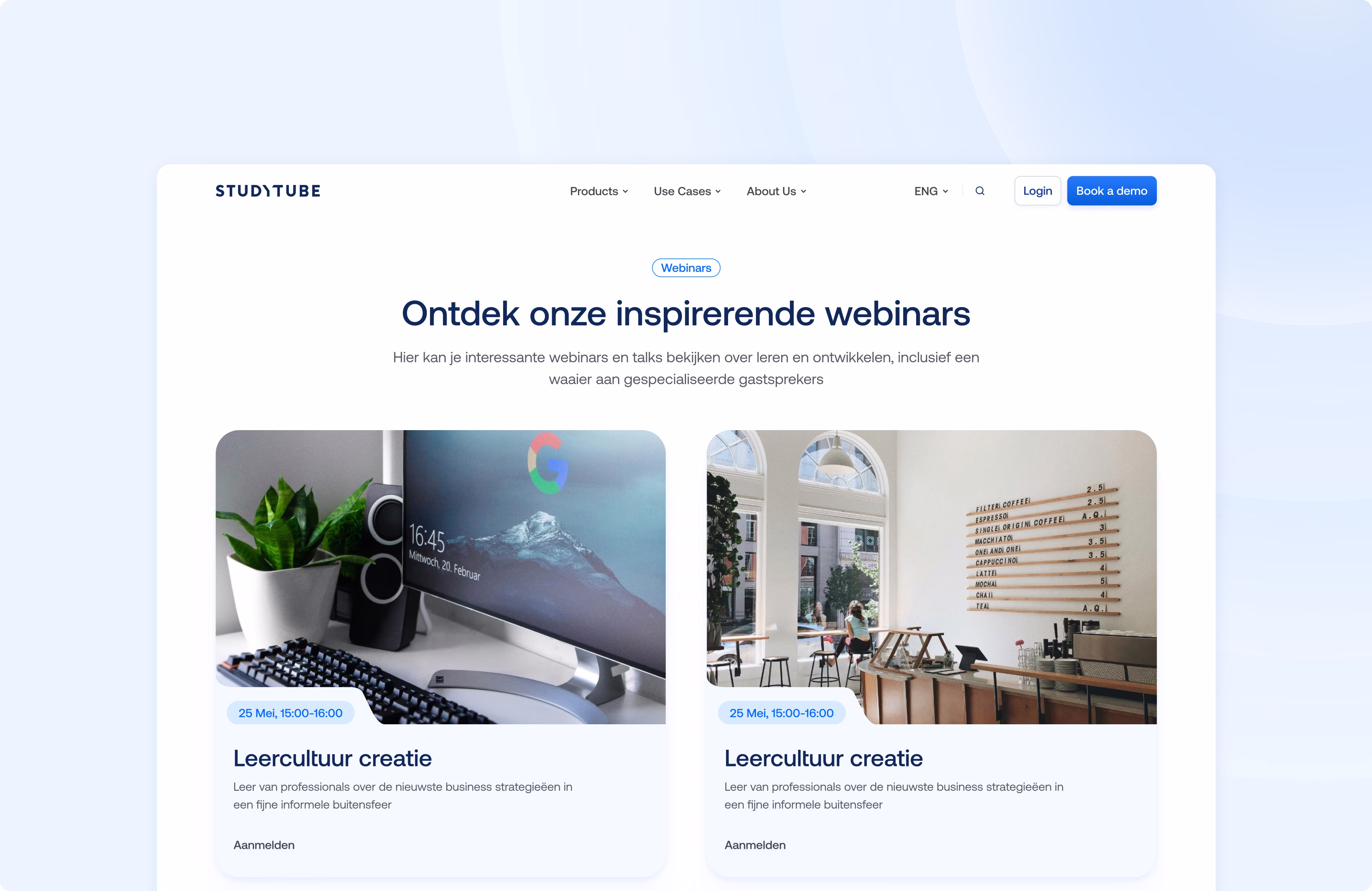Studytube learning platform design